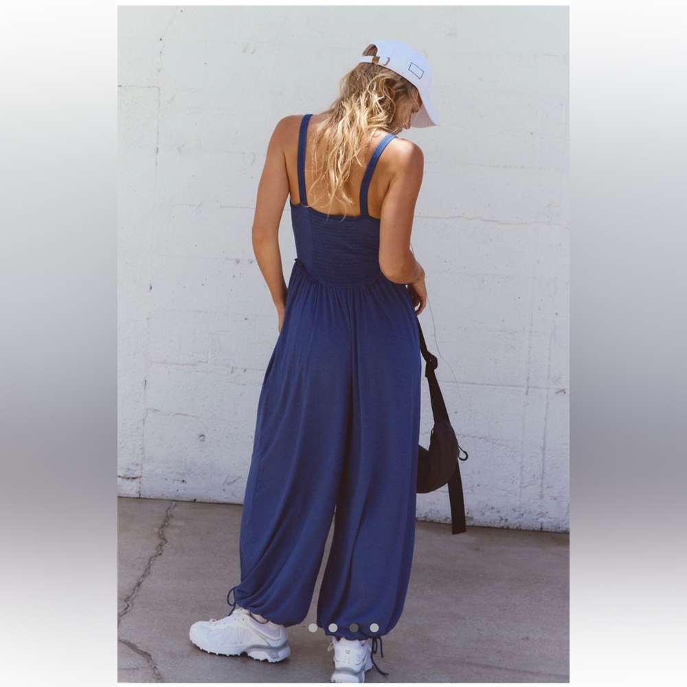 Free People Movement Smockin' Hot Wide Leg Onesie Sz-Xs